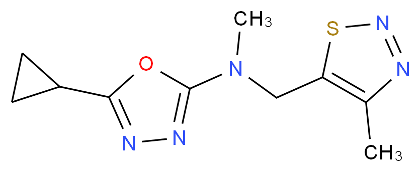 5-cyclopropyl-N-methyl-N-[(4-methyl-1,2,3-thiadiazol-5-yl)methyl]-1,3,4-oxadiazol-2-amine_分子结构_CAS_)