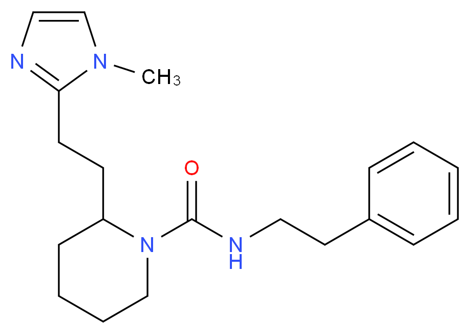 2-[2-(1-methyl-1H-imidazol-2-yl)ethyl]-N-(2-phenylethyl)-1-piperidinecarboxamide_分子结构_CAS_)