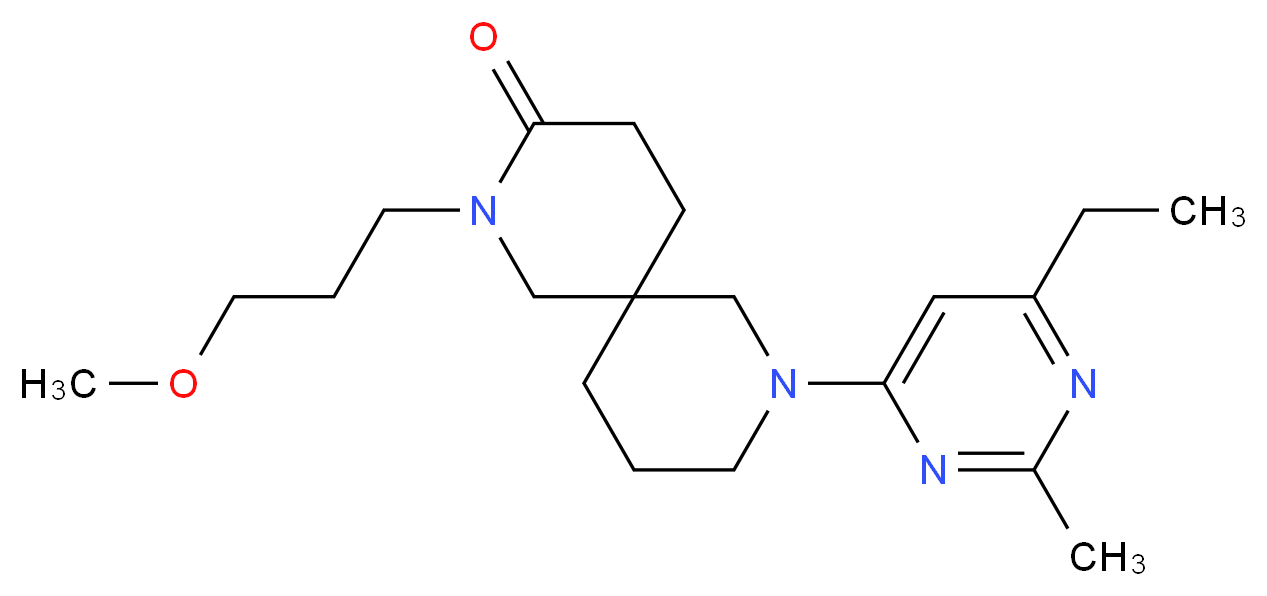 8-(6-ethyl-2-methyl-4-pyrimidinyl)-2-(3-methoxypropyl)-2,8-diazaspiro[5.5]undecan-3-one_分子结构_CAS_)