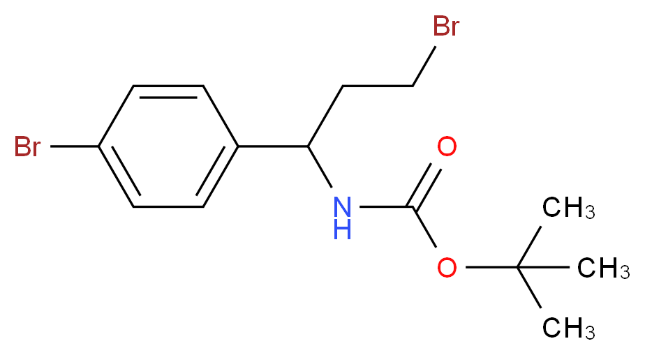 TERT-BUTYL [3-BROMO-1-(4-BROMOPHENYL)PROPYL]CARBAMATE_分子结构_CAS_924817-79-8)