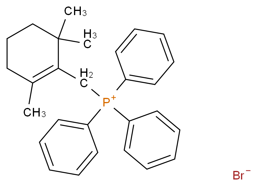 triphenyl[(2,6,6-trimethylcyclohex-1-en-1-yl)methyl]phosphanium bromide_分子结构_CAS_56013-01-5