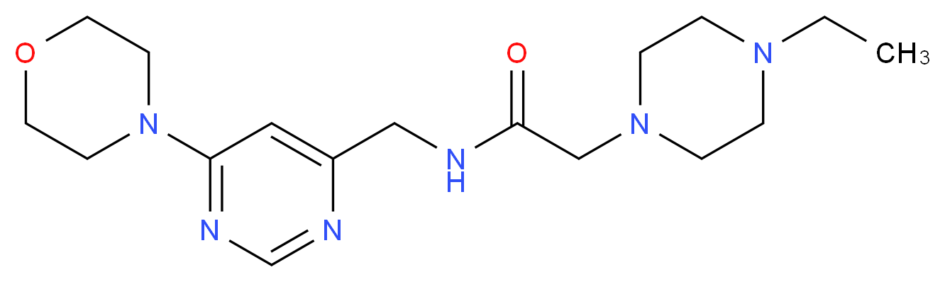 2-(4-ethyl-1-piperazinyl)-N-{[6-(4-morpholinyl)-4-pyrimidinyl]methyl}acetamide_分子结构_CAS_)