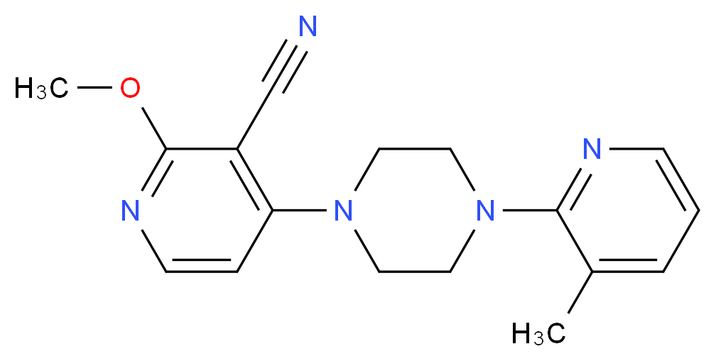 2-methoxy-4-[4-(3-methyl-2-pyridinyl)-1-piperazinyl]nicotinonitrile_分子结构_CAS_)