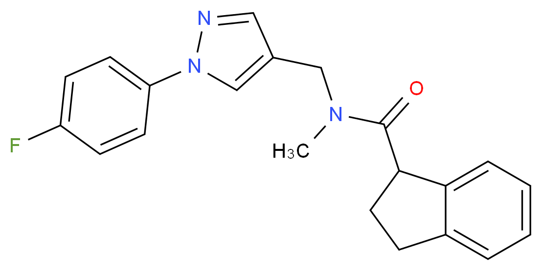 N-{[1-(4-fluorophenyl)-1H-pyrazol-4-yl]methyl}-N-methyl-1-indanecarboxamide_分子结构_CAS_)