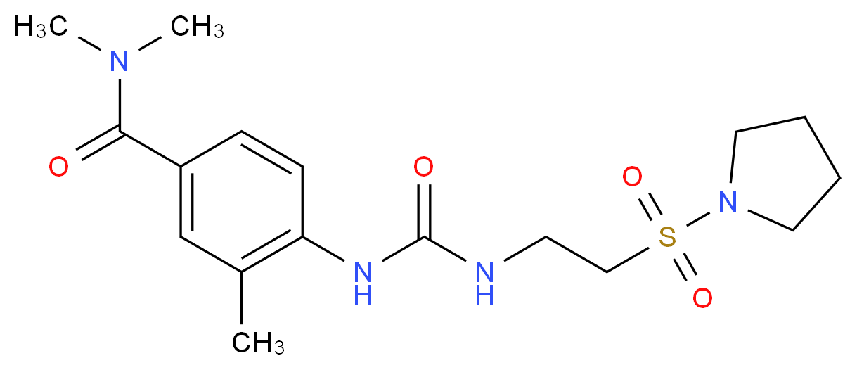 N,N,3-trimethyl-4-[({[2-(pyrrolidin-1-ylsulfonyl)ethyl]amino}carbonyl)amino]benzamide_分子结构_CAS_)