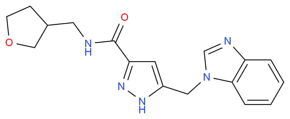 5-(1H-benzimidazol-1-ylmethyl)-N-(tetrahydrofuran-3-ylmethyl)-1H-pyrazole-3-carboxamide_分子结构_CAS_)