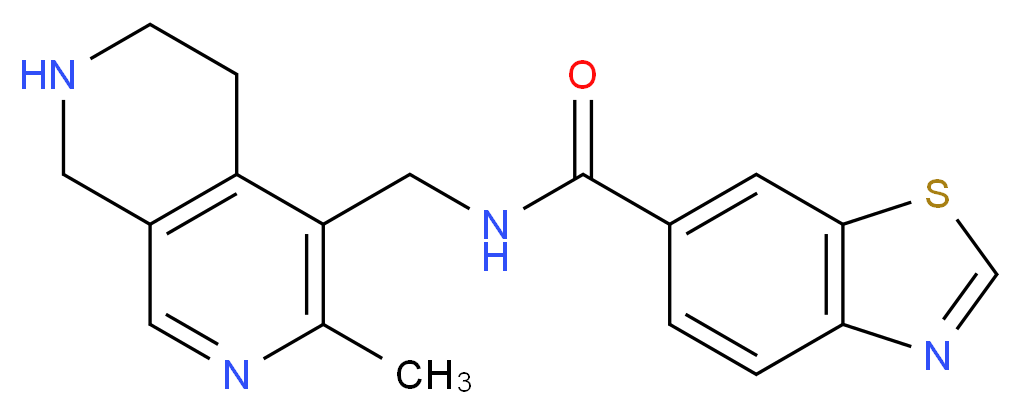 N-[(3-methyl-5,6,7,8-tetrahydro-2,7-naphthyridin-4-yl)methyl]-1,3-benzothiazole-6-carboxamide_分子结构_CAS_)