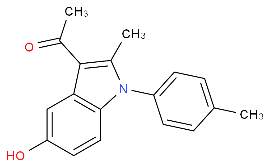 1-[5-hydroxy-2-methyl-1-(4-methylphenyl)-1H-indol-3-yl]ethan-1-one_分子结构_CAS_5165-56-0