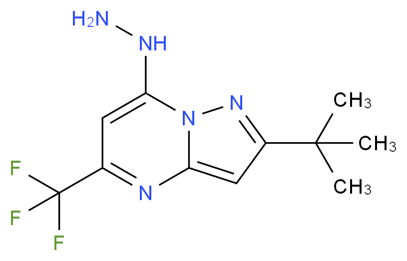 2-tert-butyl-7-hydrazinyl-5-(trifluoromethyl)pyrazolo[1,5-a]pyrimidine_分子结构_CAS_655235-56-6