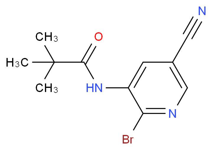 N-(2-Bromo-5-cyanopyridin-3-yl)pivalamide_分子结构_CAS_1171920-02-7)