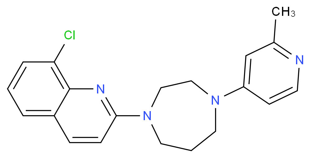 8-chloro-2-[4-(2-methyl-4-pyridinyl)-1,4-diazepan-1-yl]quinoline_分子结构_CAS_)