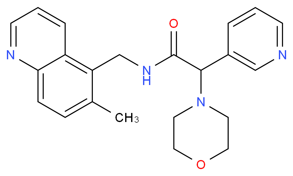 N-[(6-methyl-5-quinolinyl)methyl]-2-(4-morpholinyl)-2-(3-pyridinyl)acetamide_分子结构_CAS_)