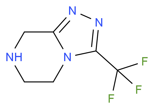 5,6,7,8-Tetrahydro-3-(trifluoromethyl)[1,2,4]triazolo[4,3-a]pyrazine_分子结构_CAS_486460-21-3)