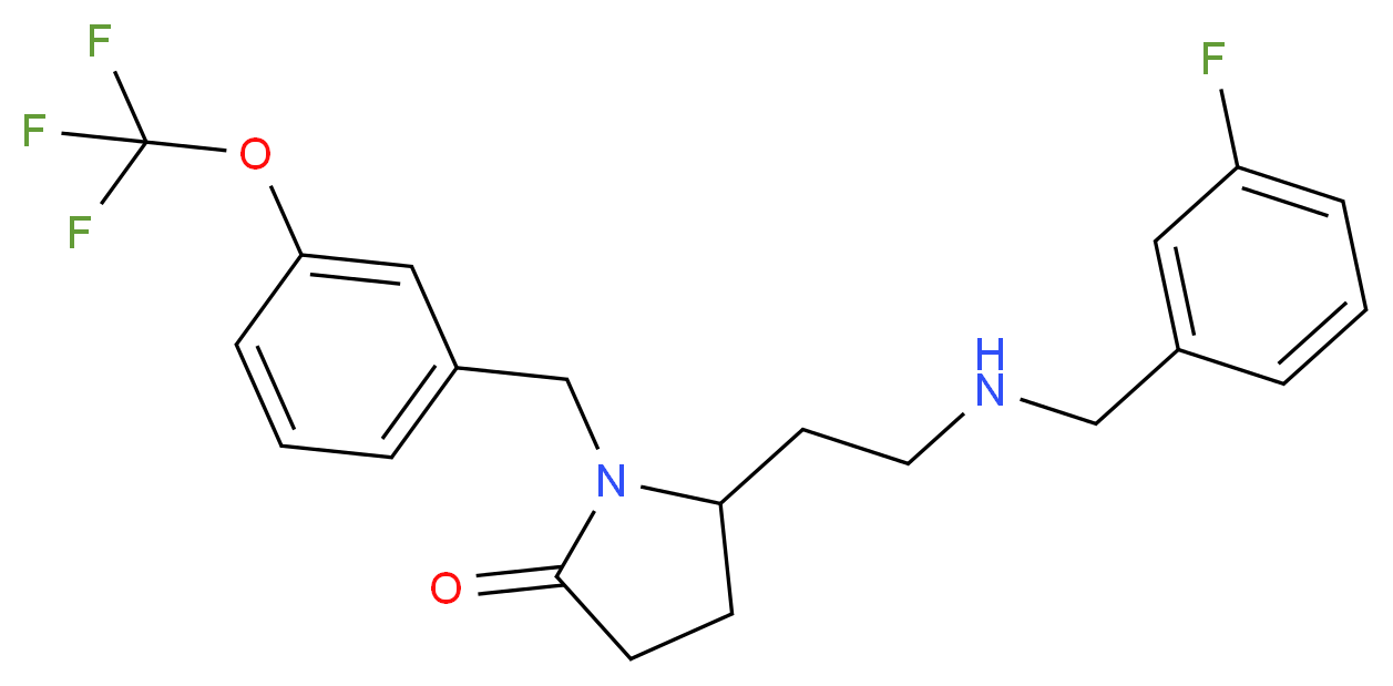 5-{2-[(3-fluorobenzyl)amino]ethyl}-1-[3-(trifluoromethoxy)benzyl]-2-pyrrolidinone_分子结构_CAS_)