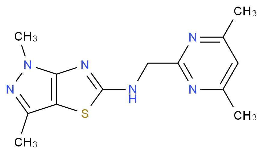 N-[(4,6-dimethylpyrimidin-2-yl)methyl]-1,3-dimethyl-1H-pyrazolo[3,4-d][1,3]thiazol-5-amine_分子结构_CAS_)