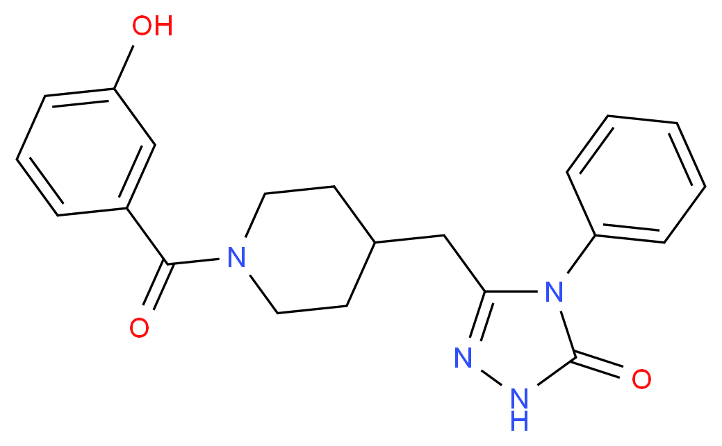 5-{[1-(3-hydroxybenzoyl)piperidin-4-yl]methyl}-4-phenyl-2,4-dihydro-3H-1,2,4-triazol-3-one_分子结构_CAS_)