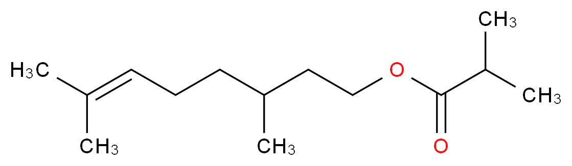 3,7-dimethyloct-6-en-1-yl 2-methylpropanoate_分子结构_CAS_97-89-2