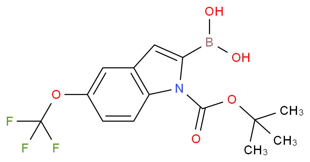 1-(tert-butoxycarbonyl)-5-(trifluoromethoxy)indole-2-boronic acid_分子结构_CAS_1034566-16-9)