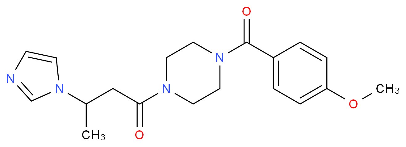 1-[3-(1H-imidazol-1-yl)butanoyl]-4-(4-methoxybenzoyl)piperazine_分子结构_CAS_)
