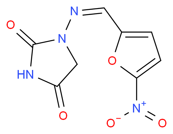 1-[(Z)-[(5-nitrofuran-2-yl)methylidene]amino]imidazolidine-2,4-dione_分子结构_CAS_67-20-9