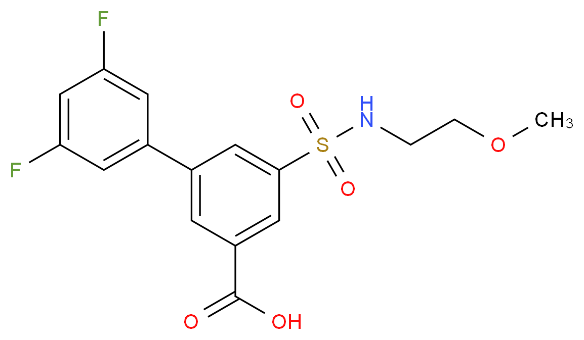 3',5'-difluoro-5-{[(2-methoxyethyl)amino]sulfonyl}biphenyl-3-carboxylic acid_分子结构_CAS_)