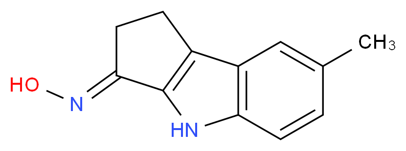 (E)-7-methyl-1,2-dihydrocyclopenta[b]indol-3(4H)-one oxime_分子结构_CAS_)