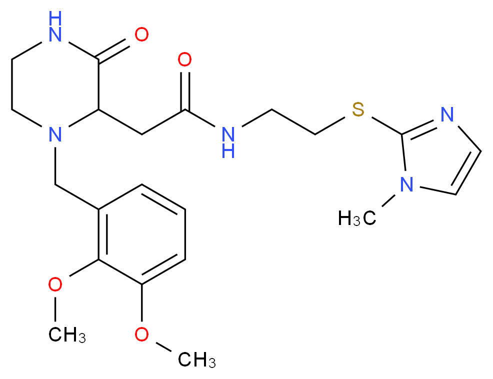 2-[1-(2,3-dimethoxybenzyl)-3-oxo-2-piperazinyl]-N-{2-[(1-methyl-1H-imidazol-2-yl)thio]ethyl}acetamide_分子结构_CAS_)