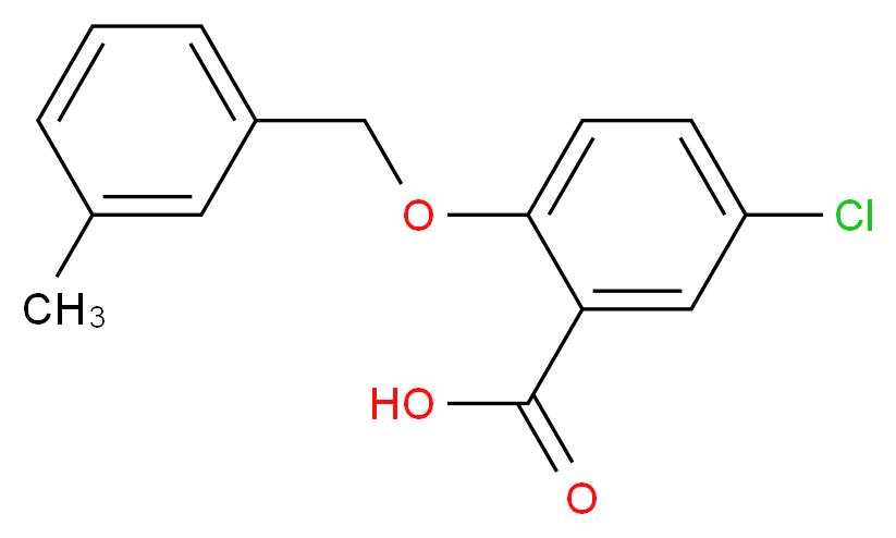 5-Chloro-2-[(3-methylbenzyl)oxy]benzoic acid_分子结构_CAS_)