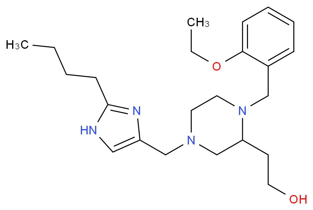2-[4-[(2-butyl-1H-imidazol-4-yl)methyl]-1-(2-ethoxybenzyl)-2-piperazinyl]ethanol_分子结构_CAS_)
