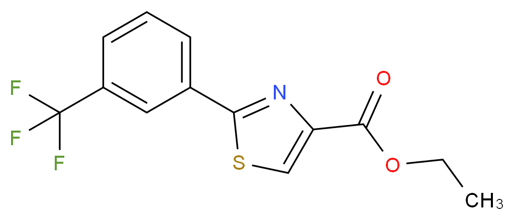 Ethyl 2-[3-(trifluoromethyl)phenyl]-1,3-thiazole-4-carboxylate_分子结构_CAS_132089-39-5)