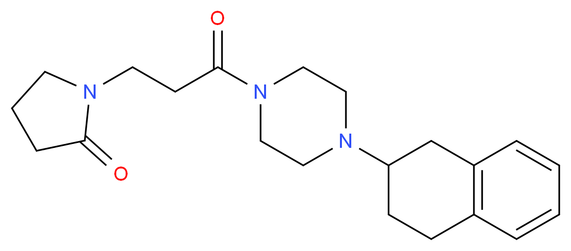 1-{3-oxo-3-[4-(1,2,3,4-tetrahydro-2-naphthalenyl)-1-piperazinyl]propyl}-2-pyrrolidinone_分子结构_CAS_)