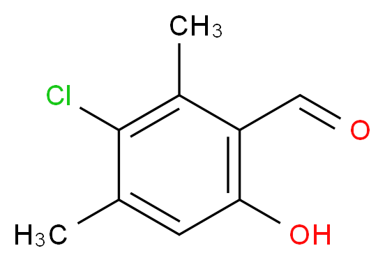 3-chloro-6-hydroxy-2,4-dimethylbenzaldehyde_分子结构_CAS_81322-67-0
