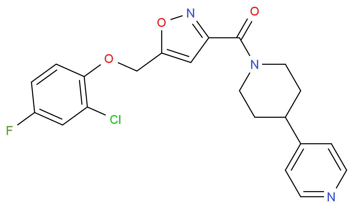 4-[1-({5-[(2-chloro-4-fluorophenoxy)methyl]-3-isoxazolyl}carbonyl)-4-piperidinyl]pyridine_分子结构_CAS_)