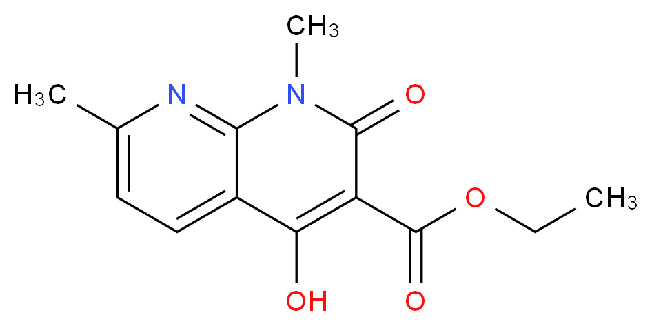 ethyl 4-hydroxy-1,7-dimethyl-2-oxo-1,2-dihydro-1,8-naphthyridine-3-carboxylate_分子结构_CAS_69407-72-3