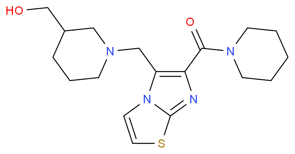 (1-{[6-(piperidin-1-ylcarbonyl)imidazo[2,1-b][1,3]thiazol-5-yl]methyl}piperidin-3-yl)methanol_分子结构_CAS_)