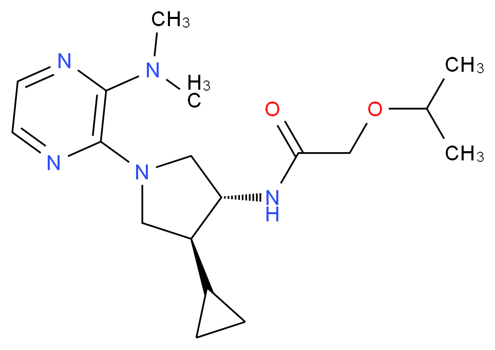 N-{(3R*,4S*)-4-cyclopropyl-1-[3-(dimethylamino)-2-pyrazinyl]-3-pyrrolidinyl}-2-isopropoxyacetamide_分子结构_CAS_)