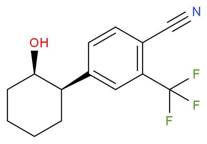 4-[(1R,2R)-2-hydroxycyclohexyl]-2-(trifluoromethyl)benzonitrile_分子结构_CAS_1076225-27-8