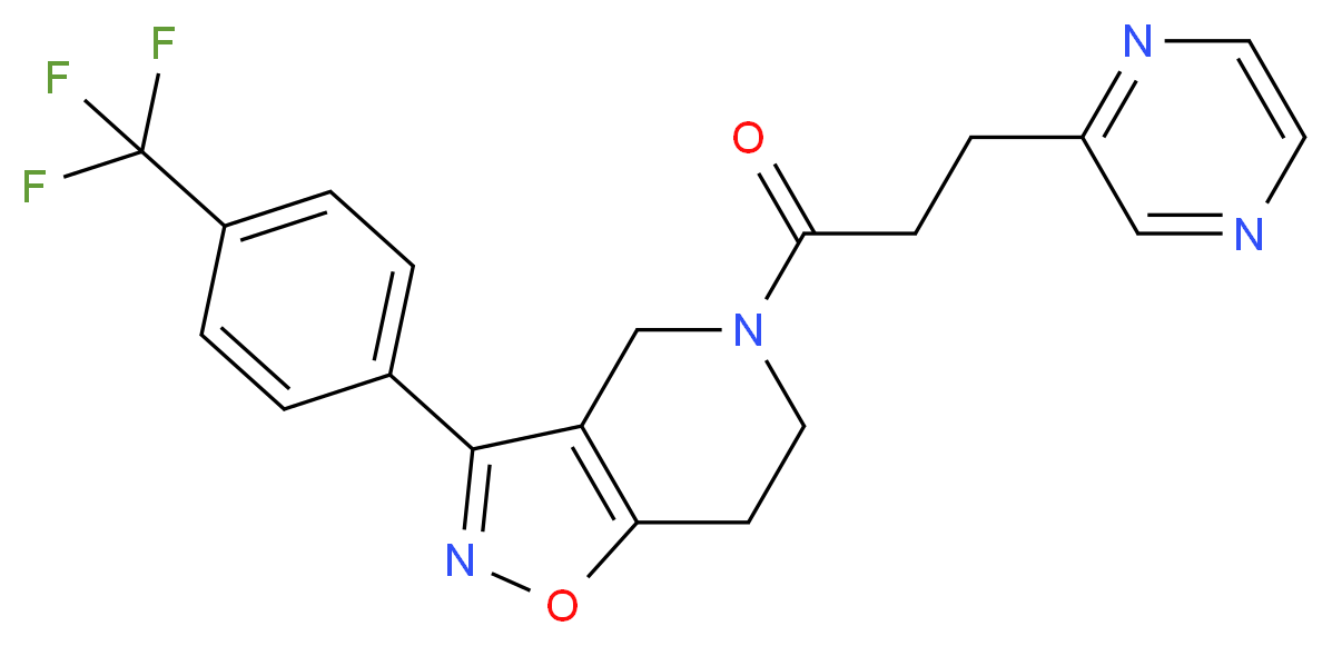 5-[3-(2-pyrazinyl)propanoyl]-3-[4-(trifluoromethyl)phenyl]-4,5,6,7-tetrahydroisoxazolo[4,5-c]pyridine_分子结构_CAS_)