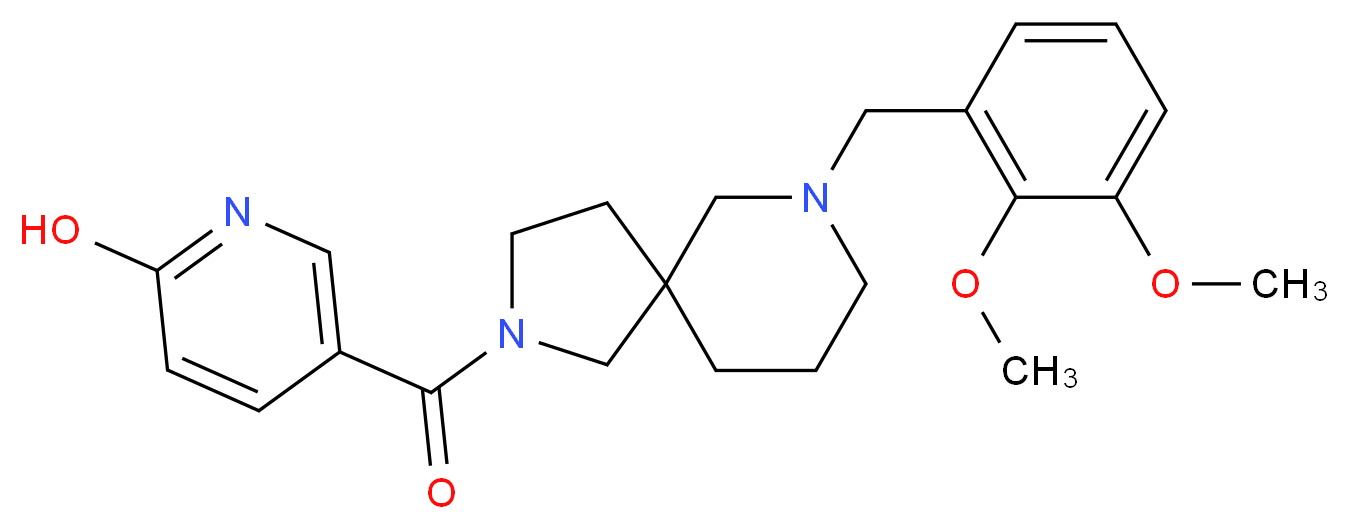 5-{[7-(2,3-dimethoxybenzyl)-2,7-diazaspiro[4.5]dec-2-yl]carbonyl}-2-pyridinol_分子结构_CAS_)