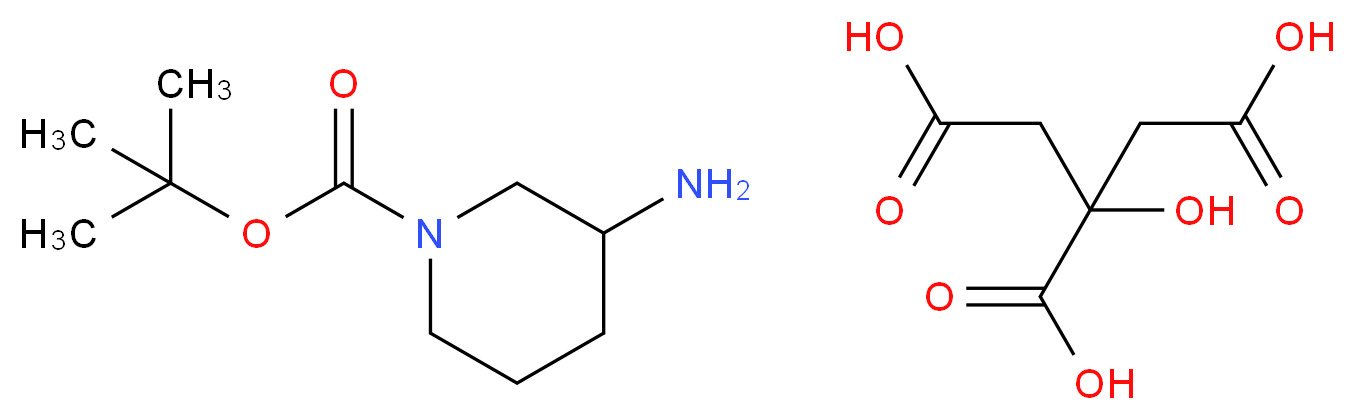 2-hydroxypropane-1,2,3-tricarboxylic acid tert-butyl 3-aminopiperidine-1-carboxylate_分子结构_CAS_184637-48-7