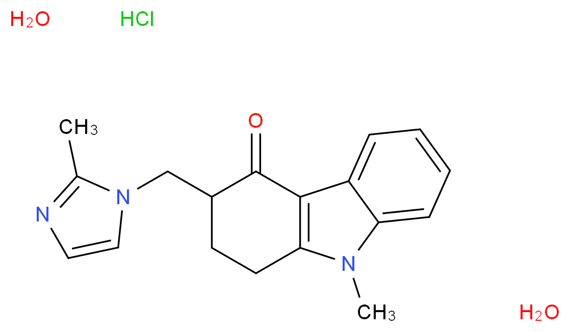 9-methyl-3-[(2-methyl-1H-imidazol-1-yl)methyl]-2,3,4,9-tetrahydro-1H-carbazol-4-one dihydrate hydrochloride_分子结构_CAS_)