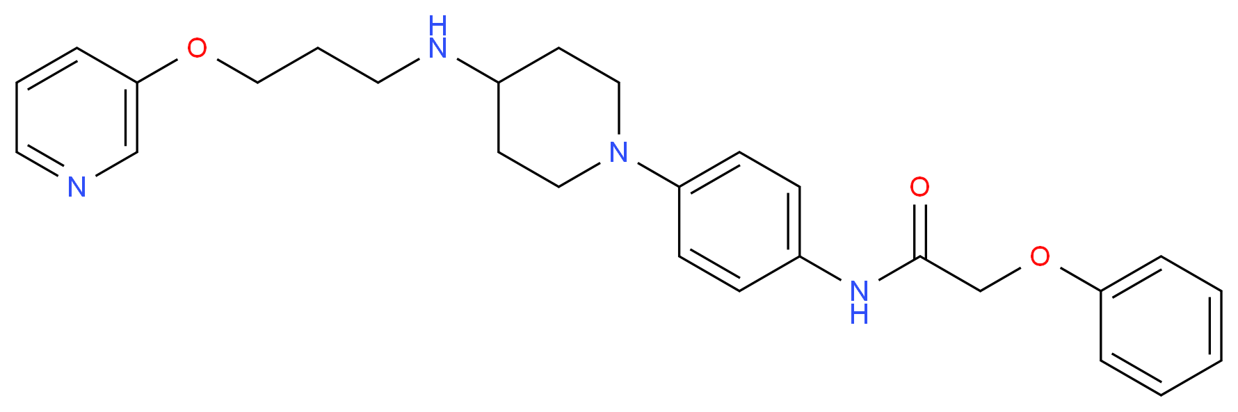 2-phenoxy-N-[4-(4-{[3-(3-pyridinyloxy)propyl]amino}-1-piperidinyl)phenyl]acetamide_分子结构_CAS_)