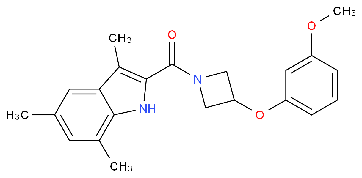 2-{[3-(3-methoxyphenoxy)-1-azetidinyl]carbonyl}-3,5,7-trimethyl-1H-indole_分子结构_CAS_)