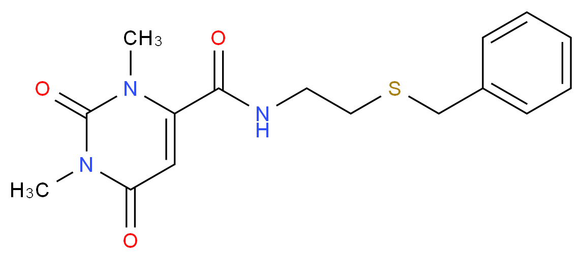 N-[2-(benzylthio)ethyl]-1,3-dimethyl-2,6-dioxo-1,2,3,6-tetrahydropyrimidine-4-carboxamide_分子结构_CAS_)