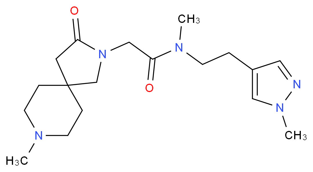 N-methyl-2-(8-methyl-3-oxo-2,8-diazaspiro[4.5]dec-2-yl)-N-[2-(1-methyl-1H-pyrazol-4-yl)ethyl]acetamide_分子结构_CAS_)