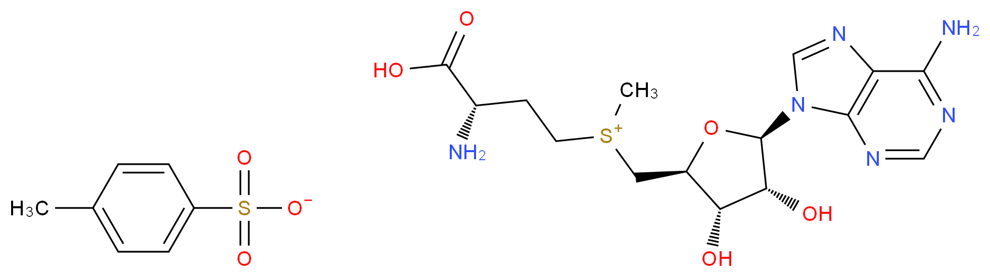 S-(5′-Adenosyl)-L-methionine p-toluenesulfonate salt_分子结构_CAS_17176-17-9)