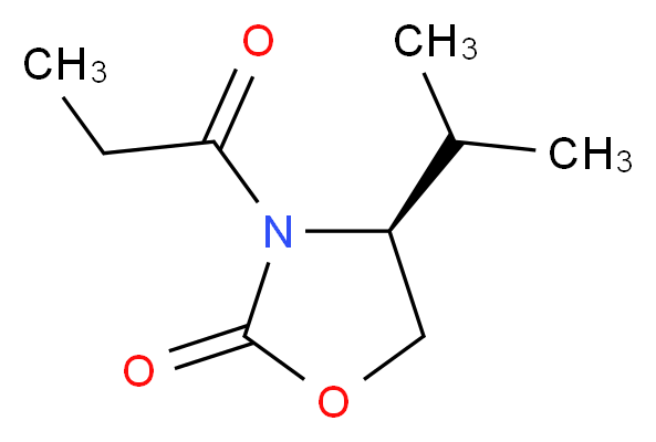 (S)-(+)-4-异丙基-3-丙酰基-2-噁唑烷酮_分子结构_CAS_77877-19-1)