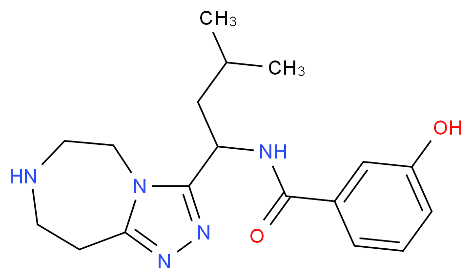 3-hydroxy-N-[3-methyl-1-(6,7,8,9-tetrahydro-5H-[1,2,4]triazolo[4,3-d][1,4]diazepin-3-yl)butyl]benzamide_分子结构_CAS_)