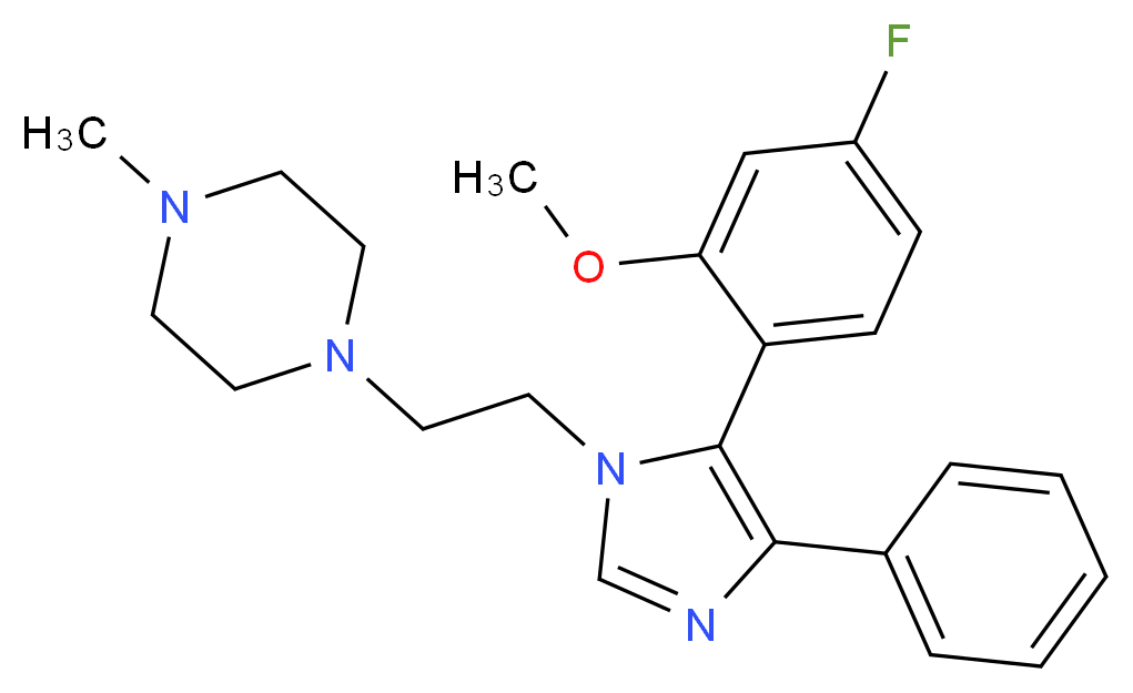1-{2-[5-(4-fluoro-2-methoxyphenyl)-4-phenyl-1H-imidazol-1-yl]ethyl}-4-methylpiperazine_分子结构_CAS_)
