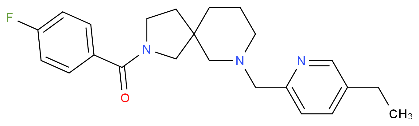 7-[(5-ethylpyridin-2-yl)methyl]-2-(4-fluorobenzoyl)-2,7-diazaspiro[4.5]decane_分子结构_CAS_)